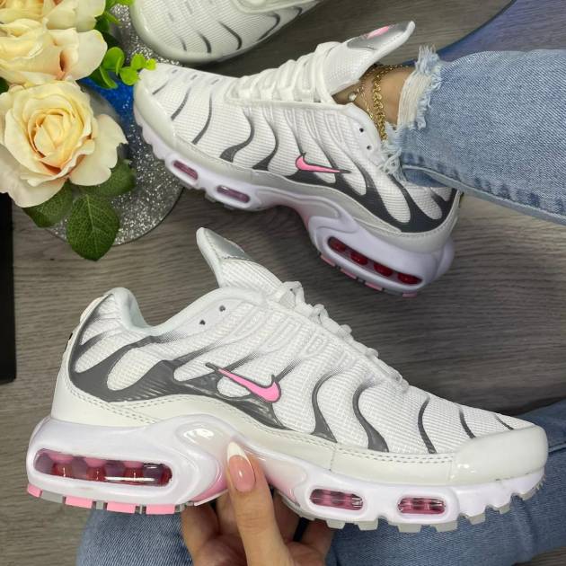 Nike Air Max Blanco con Detalles en Rosa y Gris
