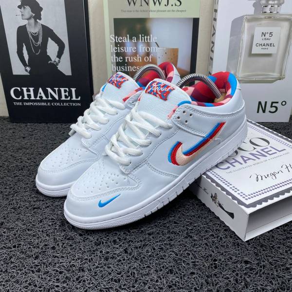 Nike Dunk Low EMB Multi Swoosh – White/Red-Blue