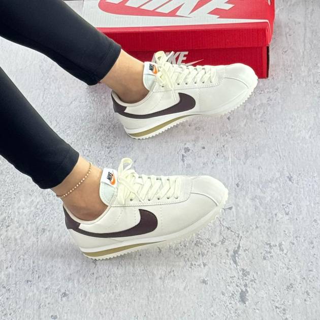 Nike Cortez Classic Leather White/Brown – Retro Casual